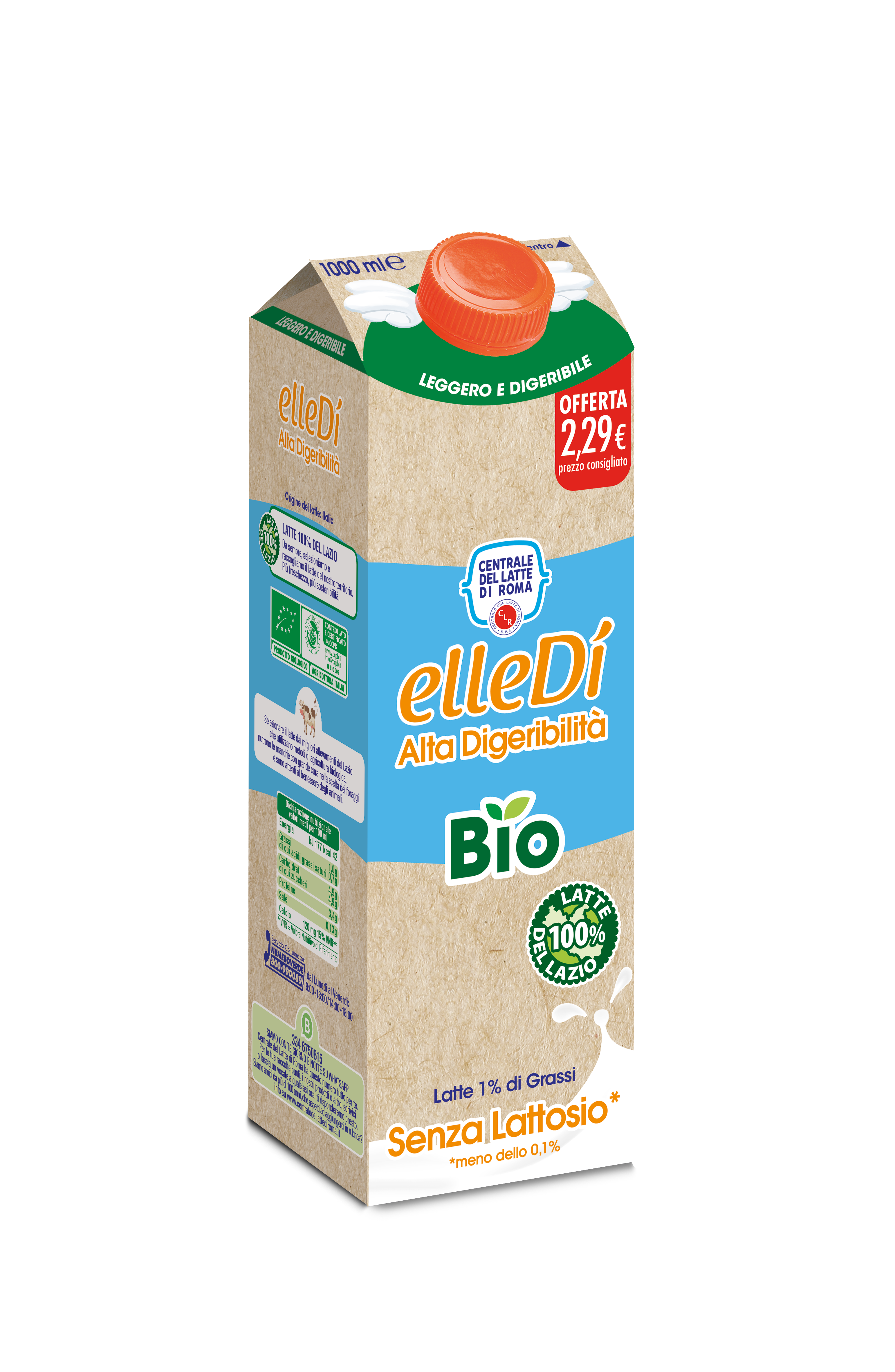 Latte bio gusto leggero